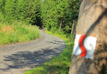 Rudnstrecken der Fahrradwege mit eigener Markierung